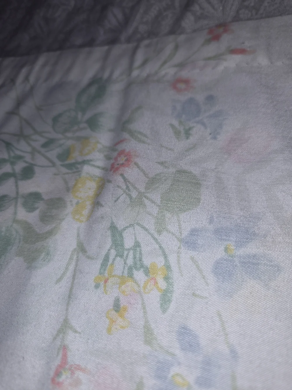 Floral Cotton Pillowcase Set - White with Pastel Floral Print